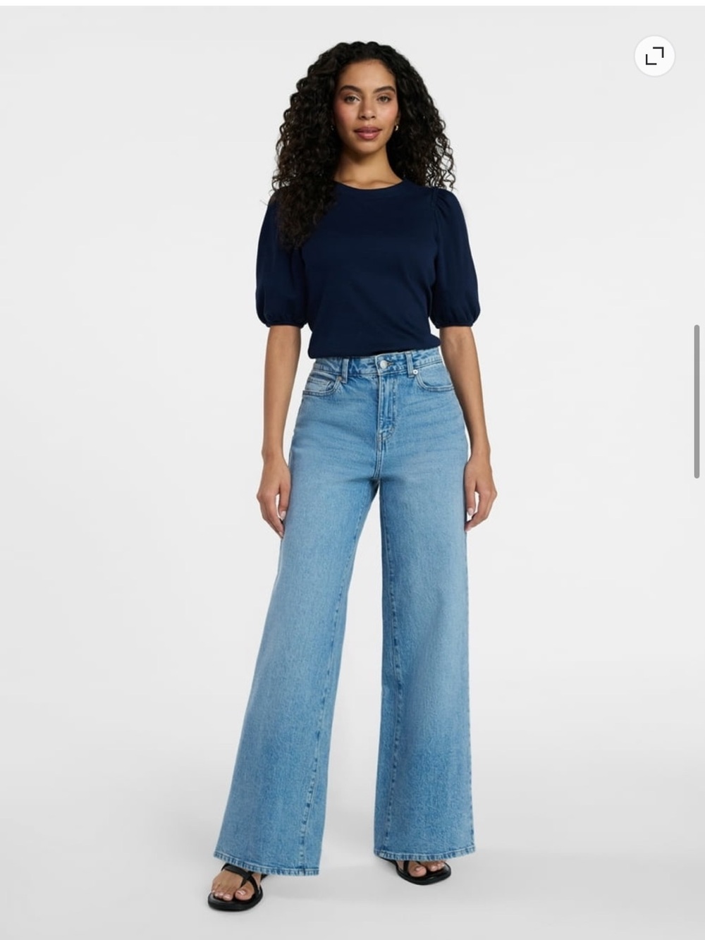 Time and Tru Light Blue Wide-Leg High-Rise Jeans